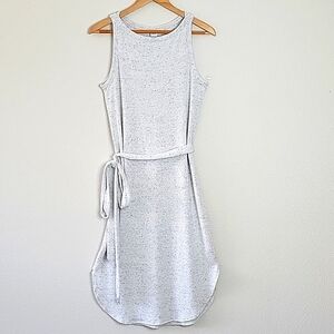 Gap Gray Speckled Sleeveless Belted Summer Dress Size M Casual